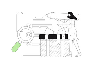 Invite friends to conduct questionnaire flat vector concept operation hand drawn illustration
