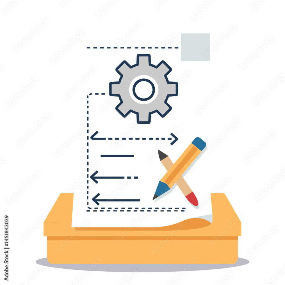 Poster workflow blueprint: conceptual artwork illustrates the meticulous process of planning and execution,