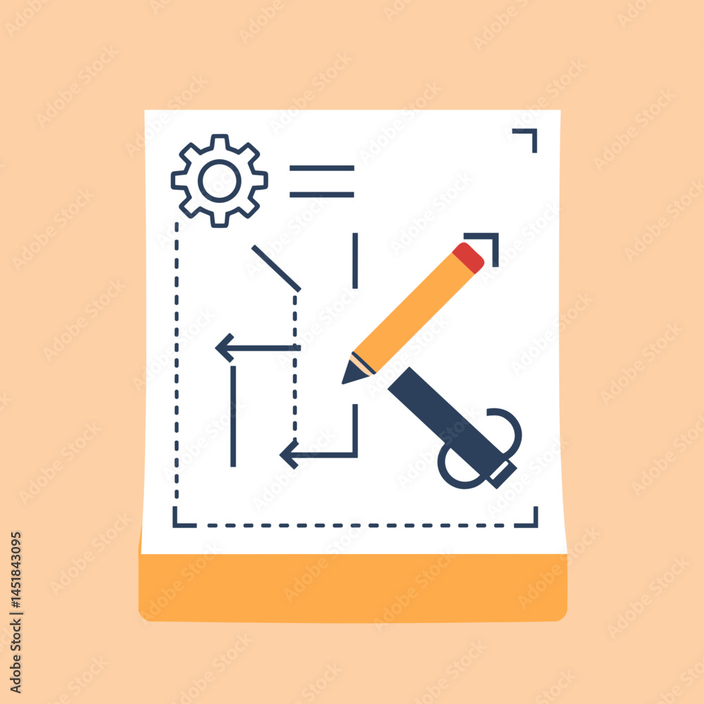 Poster planning and design process: a visual representation of a planning and design process, showcasing a 