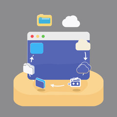 Data Sync: Illustrative Graphic - A conceptual graphic representing the seamless synchronization of data across diverse digital platforms. Focus on visual simplicity and conceptual clarity.
