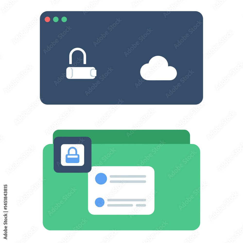 Poster digital security and cloud protection: this illustration showcases the intersection of digital secur