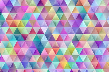 Obraz premium vibrant and visually captivating abstract wallpaper that incorporates geometric tessellations and a pastel gradient color palette.