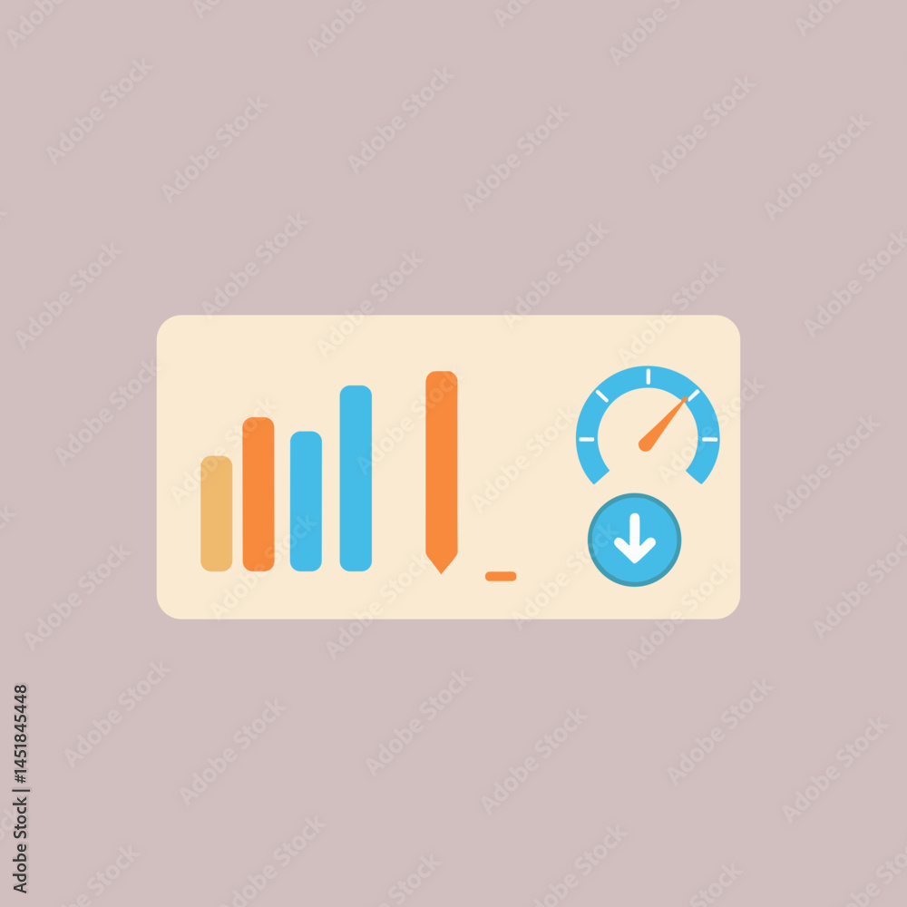 Poster digital performance indicator: a meticulously crafted illustration showcases a set of performance in
