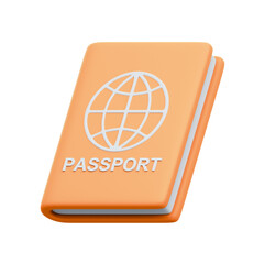 Cartoon Passport 3D Rendering Icon Isolated Transparent Background