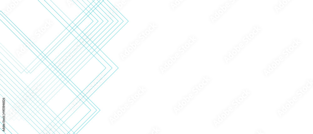 Poster Abstract minimalist geometric background with diagonal lines in soft pastel cyan on a clean white canvas. Modern airy tech-inspired aesthetic. Ideal for UI backgrounds, presentations.