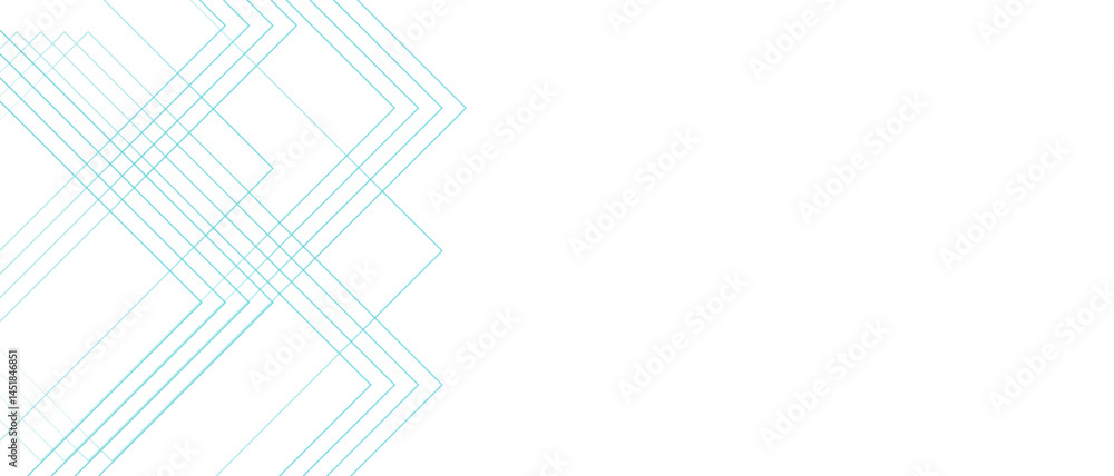 Poster Abstract minimalist geometric background with diagonal lines in soft pastel cyan on a clean white canvas. Modern airy tech-inspired aesthetic. Ideal for UI backgrounds, presentations.