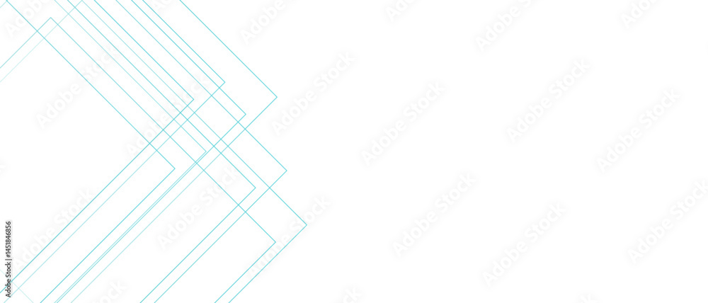 Poster Abstract minimalist geometric background with diagonal lines in soft pastel cyan on a clean white canvas. Modern airy tech-inspired aesthetic. Ideal for UI backgrounds, presentations.