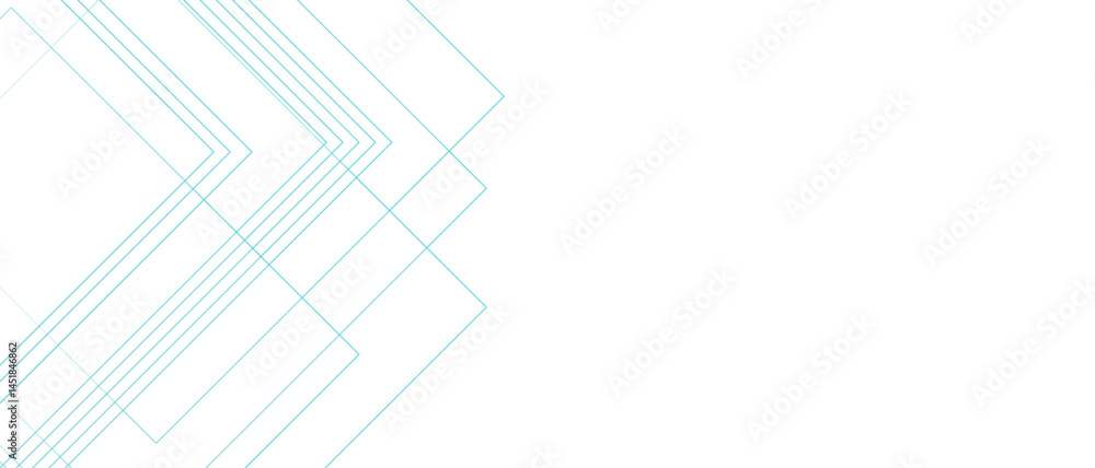 Poster Abstract minimalist geometric background with diagonal lines in soft pastel cyan on a clean white canvas. Modern airy tech-inspired aesthetic. Ideal for UI backgrounds, presentations.