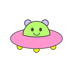 Hand drawn flat trendy cartoon element collection