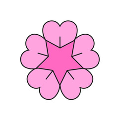 Hand drawn flat trendy cartoon element collection