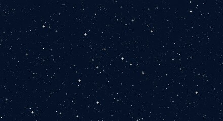 Starry Night Sky Background with Twinkling Stars and Dark Blue Color