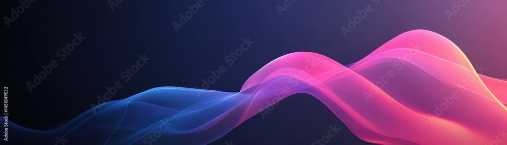 Poster elegant wave background featuring smooth gradient of blue violet and pink colors with a modern digit