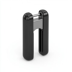 Black Stapler with Chrome Detailing on a White Background