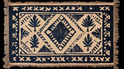 Samoan tapa cloth design, traditional geometric patterns celebrating Pacific heritage, ideal for cultural and travel design themes