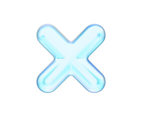 Obraz premium A sleek, iridescent 3D multiplication symbol with a soft, futuristic, and elegant look. 3d illustration