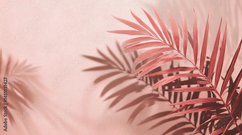 Poster minimal abstract pastel pink backdrop with delicate shadow patterns