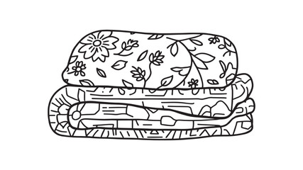 Cotton Throw Blanket Line Art Illustration for Cozy Living Spaces