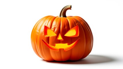 Spooky Halloween Jack-o'-lantern Pumpkin with Glowing Face