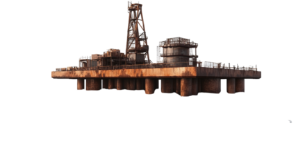 Floating carbon footprint reduction tracking platform, isolated, PNG format, transparent background. Varient 2