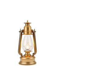 Elegant Gold Oil Lamp with Transparent Glass