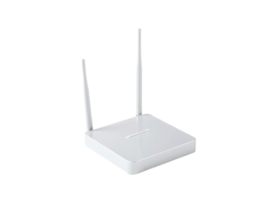 White Wireless Router Isolated on Transparent Background