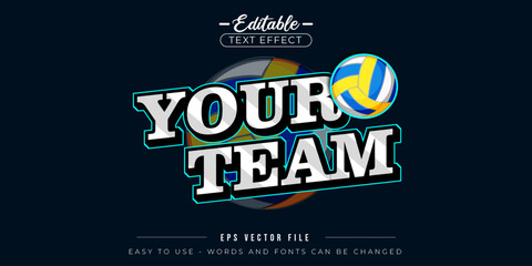 Your team neon font, editable text effect.