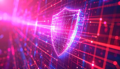 Obraz premium Binary digits create a web of interconnected security. 