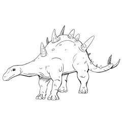 dinosaur line art illustration hand drawing png transparent