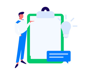 Invite friends to conduct questionnaire flat vector concept operation hand drawn illustration
