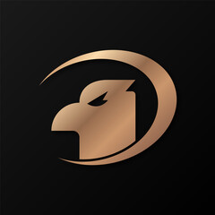 eagle head logo with metal gradient color