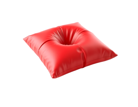 Red Square Pillow with a Hole