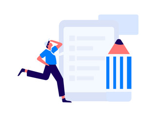 Invite friends to conduct questionnaire flat vector concept operation hand drawn illustration
