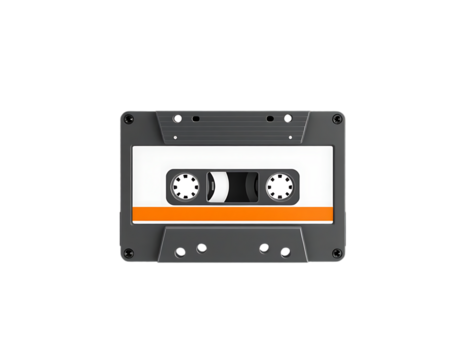 Close-up of a retro audio cassette tape