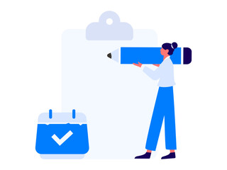 Invite friends to conduct questionnaire flat vector concept operation hand drawn illustration
