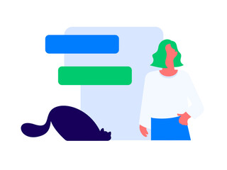 Invite friends to conduct questionnaire flat vector concept operation hand drawn illustration
