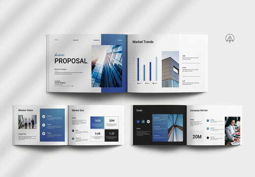 Business Proposal Landscape Brochure Template