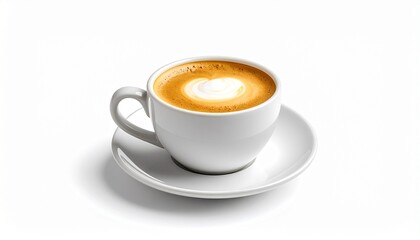 One cup with heavy cream, isolated on a clean white background