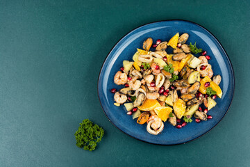 Tasty mixed seafood salad.