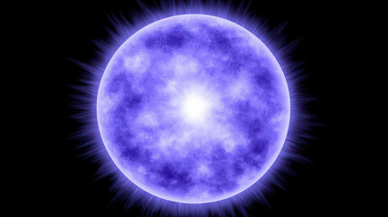 Fototapeta premium Bright Purple Cosmic Star with Radiant Halo in Deep Space Background