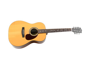 Acoustic guitar isolated on transparent background