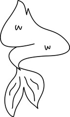 Fototapeta premium Mermaid tail outline