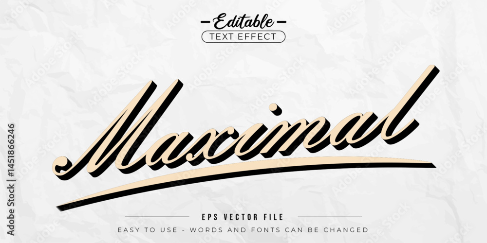 Poster maximal text style, editable text effect.