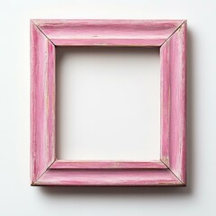 Fototapeta premium Empty pink wooden picture frame