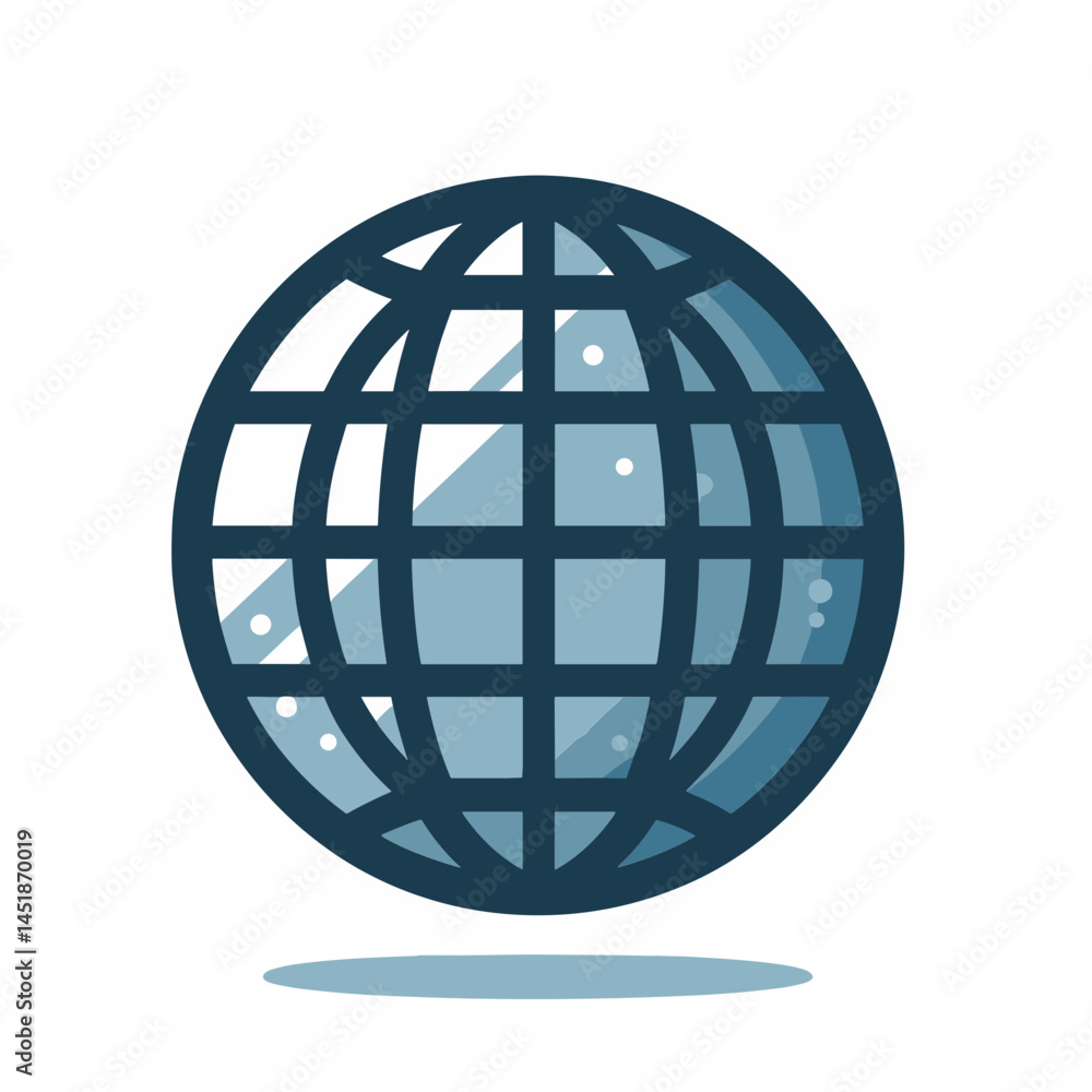 Poster vector illustration of a globe symbolizing global connection in a modern design