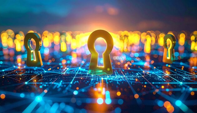 The keyhole signifies the gateway to secure information.  