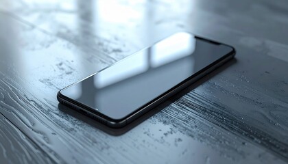 Elegant Smartphone: A sleek, modern smartphone, featuring a minimalist design, rests on a textured surface, showcasing the convergence of technology and refined aesthetics.