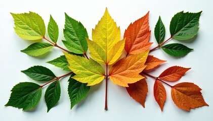 Fototapeta premium Symmetrical leaf arrangement showing natural repetition , arrangement, organic