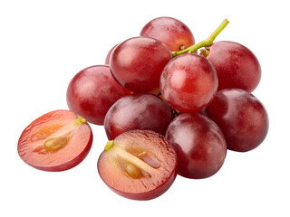 Obraz premium Red grapes isolated on transparent background