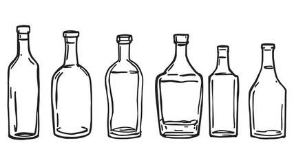 Glass Bottle line art illustration capturing the essence of simplicity