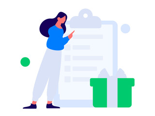 Invite friends to conduct questionnaire flat vector concept operation hand drawn illustration
